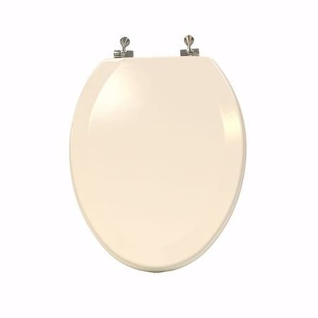 Comfort Seats Deluxe Molded Wood Seat, White, Chrome Hinge, Elongated Closed Front with Cover C014WD00CH